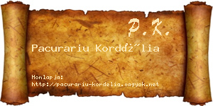 Pacurariu Kordélia névjegykártya